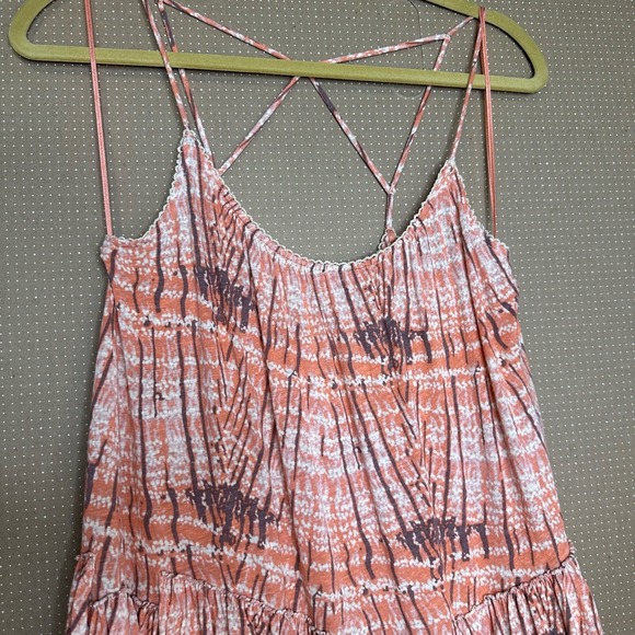 Free People Tie Dye Criss Cross Cami Top Tiered Sleeveless‎ Blouse - Picture 11 of 11